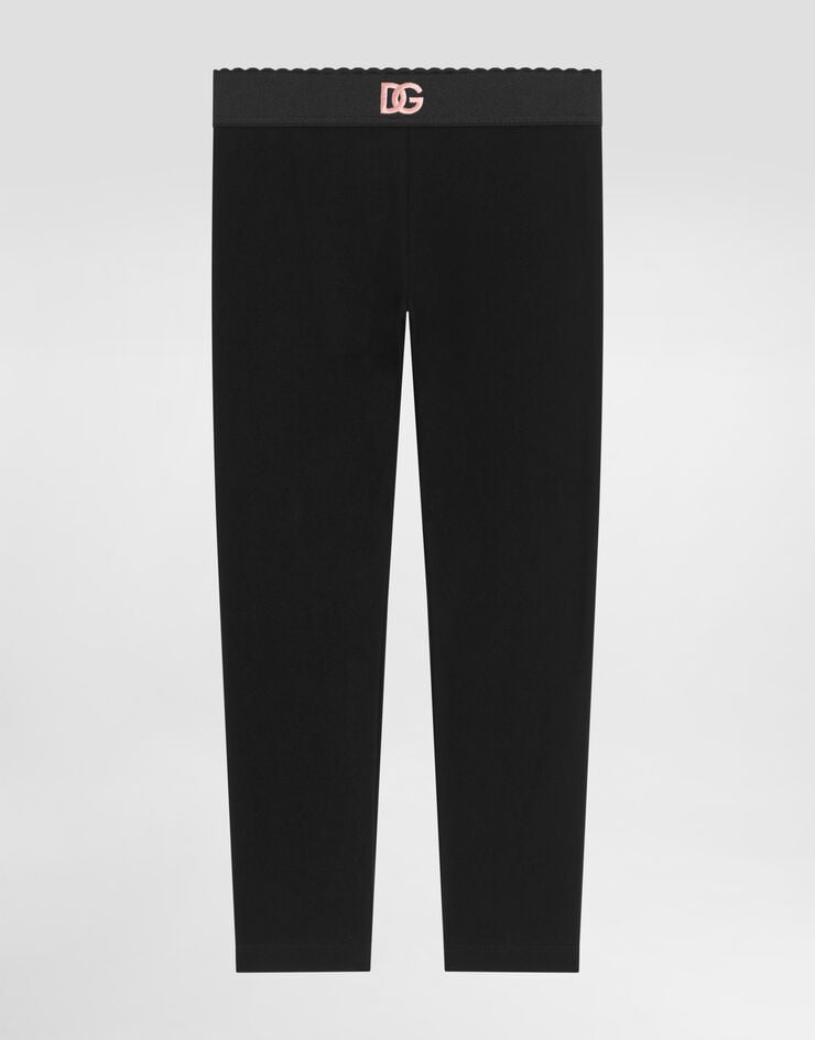 Dolce & Gabbana Interlock leggings with DG logo embroidery Black L5JPB8G7P1U