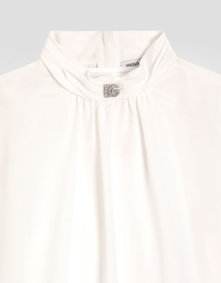 Dolce & Gabbana Blusa de crepé de China  White L56S48FU1A8