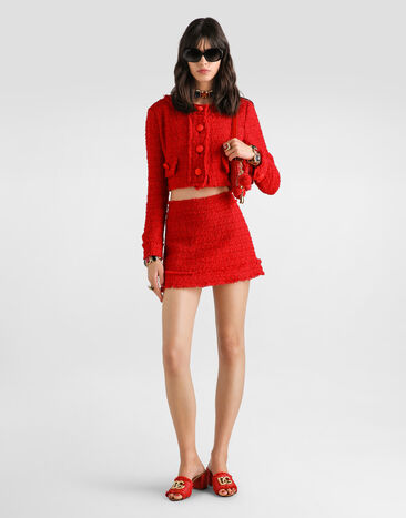 Dolce & Gabbana تنورة قصيرة Rachel من تويد Red F4DECTHJMRM
