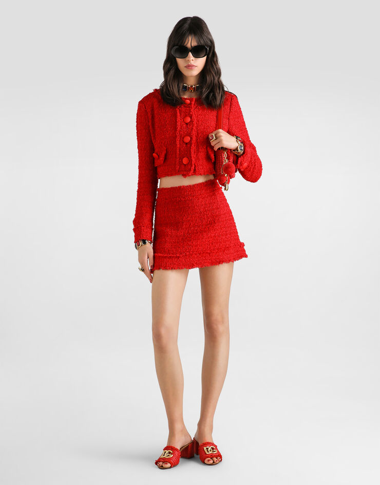 Dolce & Gabbana تنورة قصيرة Rachel من تويد Red F4DECTHJMRM
