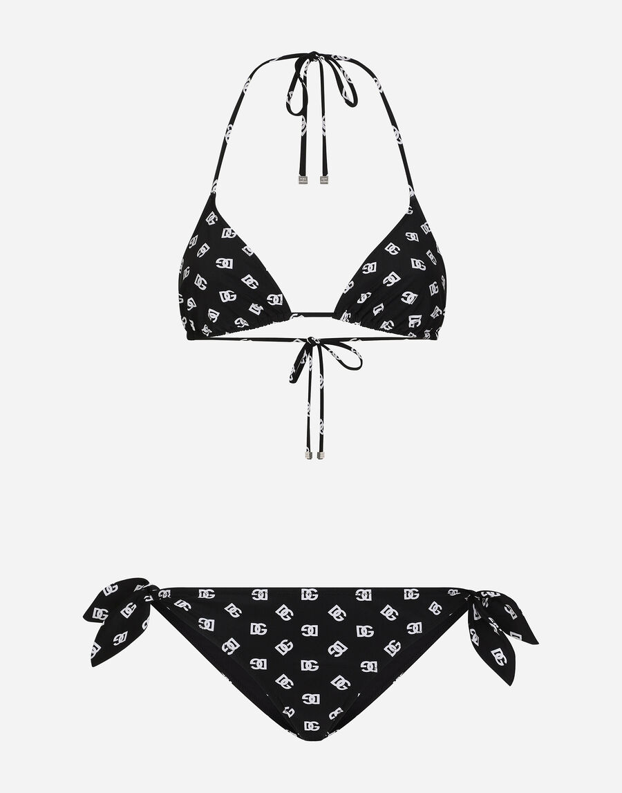 Padded triangle bikini with DG logo print