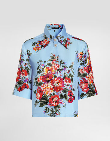Dolce & Gabbana Flower bouquet-print twill shirt Multicolor F5T50TIS11I