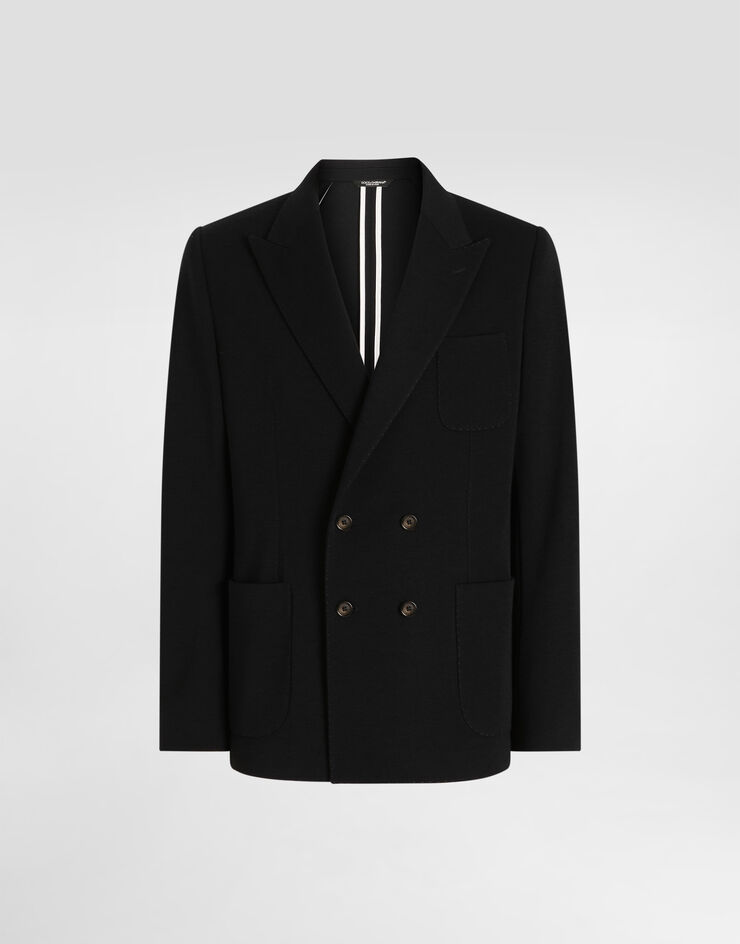 Dolce & Gabbana جاكيت جيرسي بورتوفينو بصف أزرار مزدوج أزرق G2TK3THU7VC