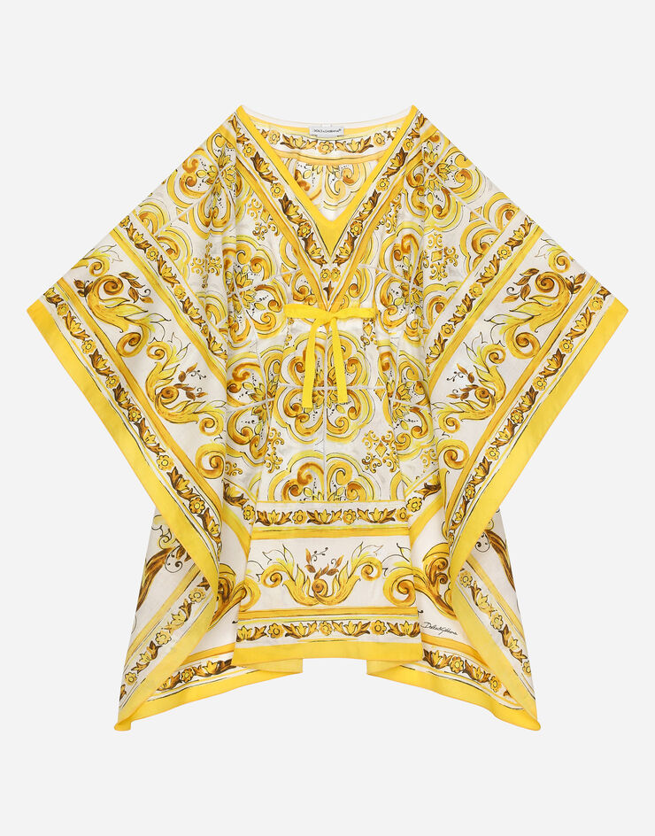 Dolce & Gabbana Batiste caftan with yellow majolica print Print LB7A14G7J5K