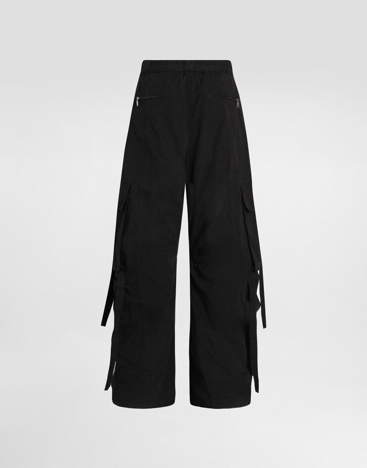 Dolce & Gabbana Waxed faille cargo pants Black FTDEHTHUMS8