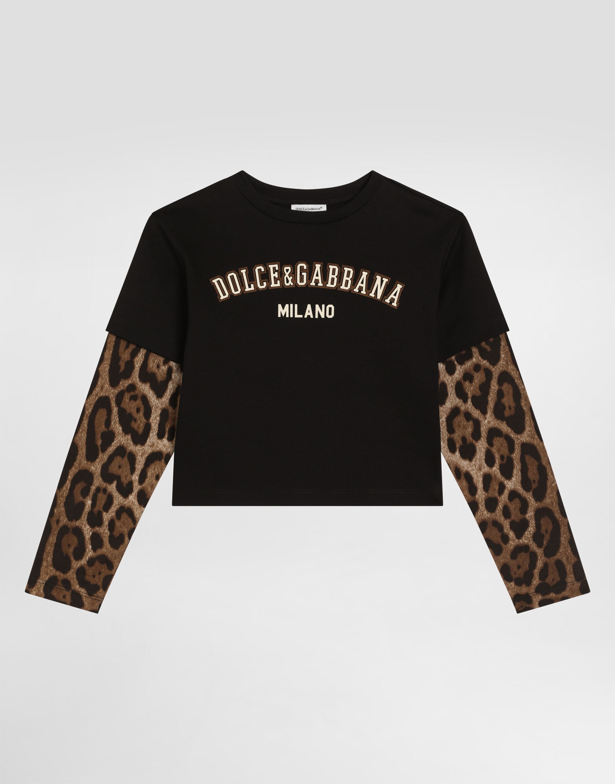 Leopard-print cotton t-shirt in Multicolor for Girls
