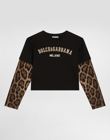 Dolce & Gabbana Leopard-print cotton t-shirt Multicolor L5JTPZG7PRX