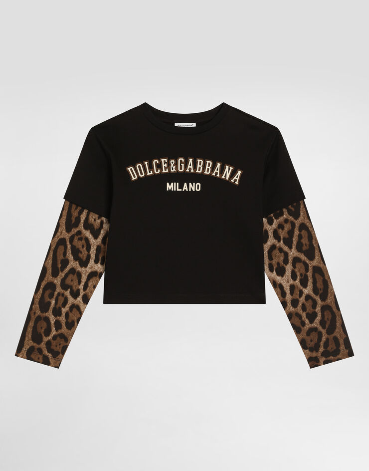 Dolce & Gabbana Leopard-print cotton t-shirt Multicolor L5JTPZG7PRX