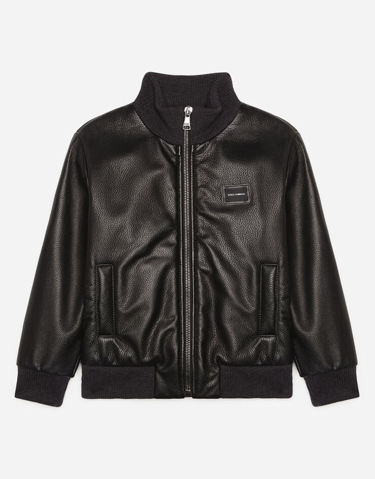 Dolce & Gabbana Lambskin bomber jacket Black L4JBT8G7NLM