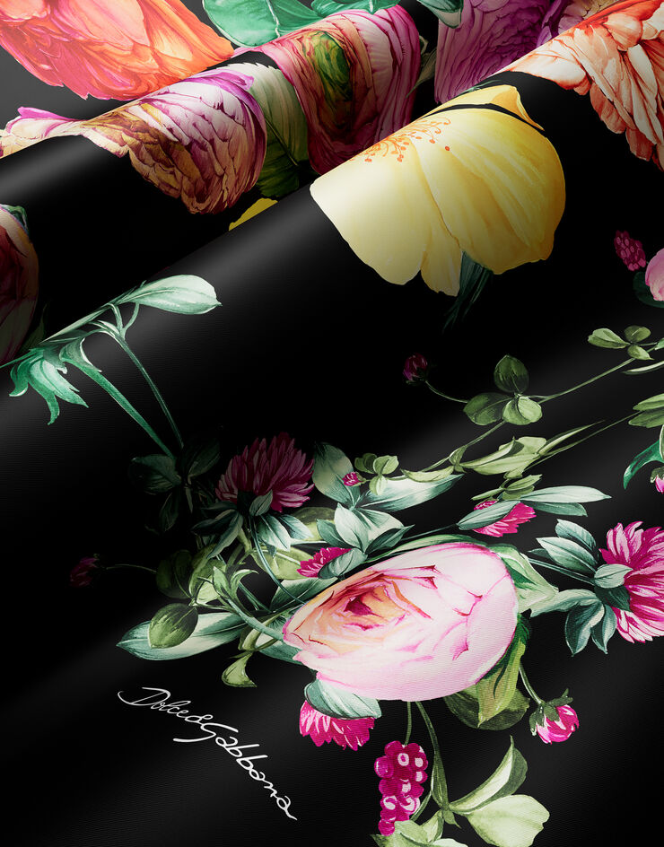 Dolce & Gabbana Tuch aus Seidentwill Pfingstrosenprint 90 x 90 Drucken FN090RGDCWX