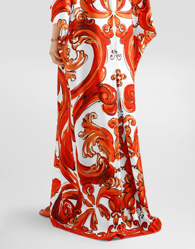 Dolce & Gabbana Long tunic dress in majolica-print twill Dolce & Gabbana Long tunic dress in majolica-print twill Multicolor F615FTGDDRE