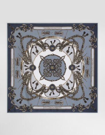Dolce & Gabbana Cargo-print silk twill scarf 70x70 Multicolor GQ348EHI12A