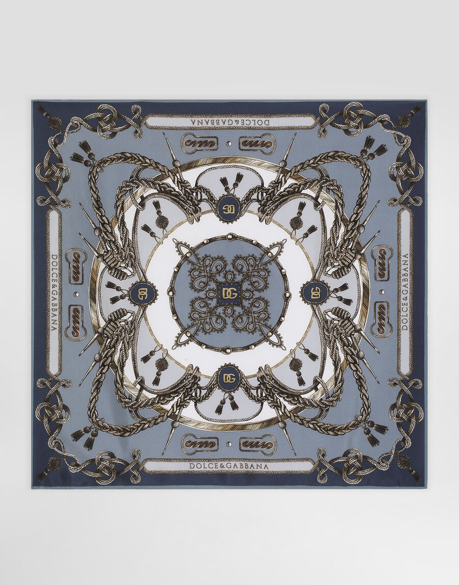 Cargo-print silk twill scarf 70x70