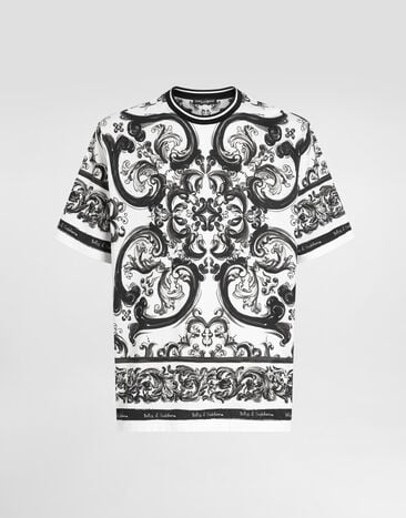 Dolce & Gabbana Majolica-print short-sleeved t-shirt Multicolor G8PN9TII7HM