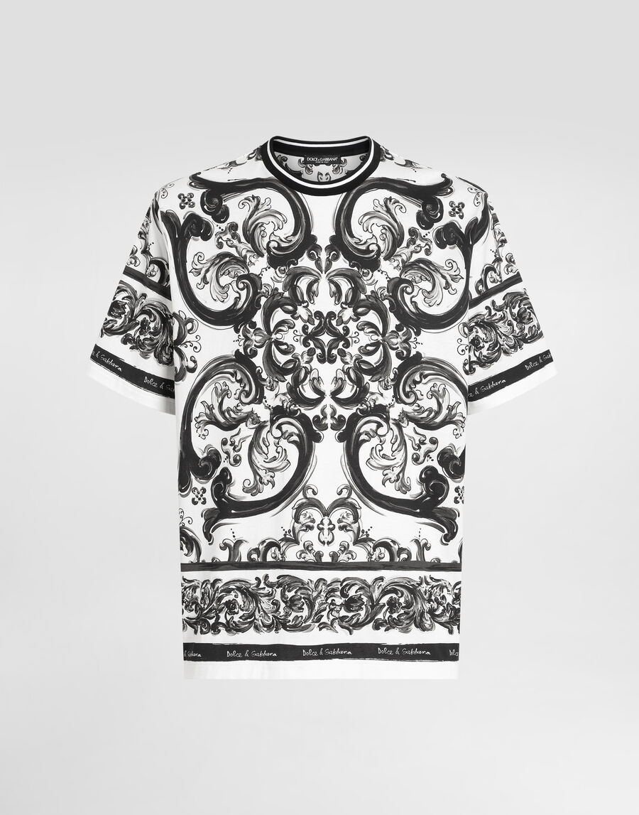 Majolica-print short-sleeved t-shirt
