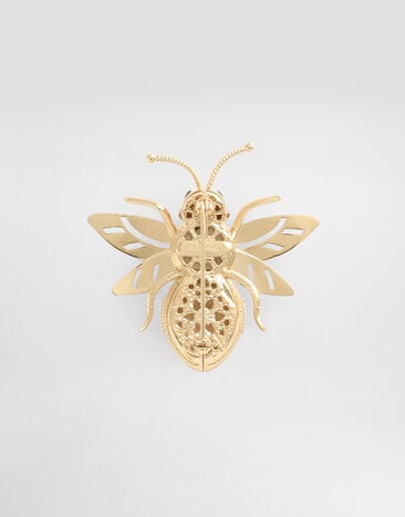 Dolce & Gabbana Bee-shaped brooch with rhinestones Orange WPR7A2W1111