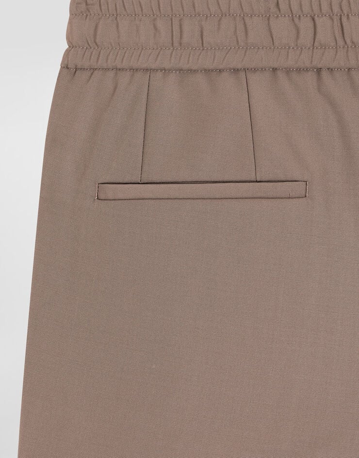 Dolce & Gabbana Wool poplin jogging trousers Brown GP1A3THU2BN