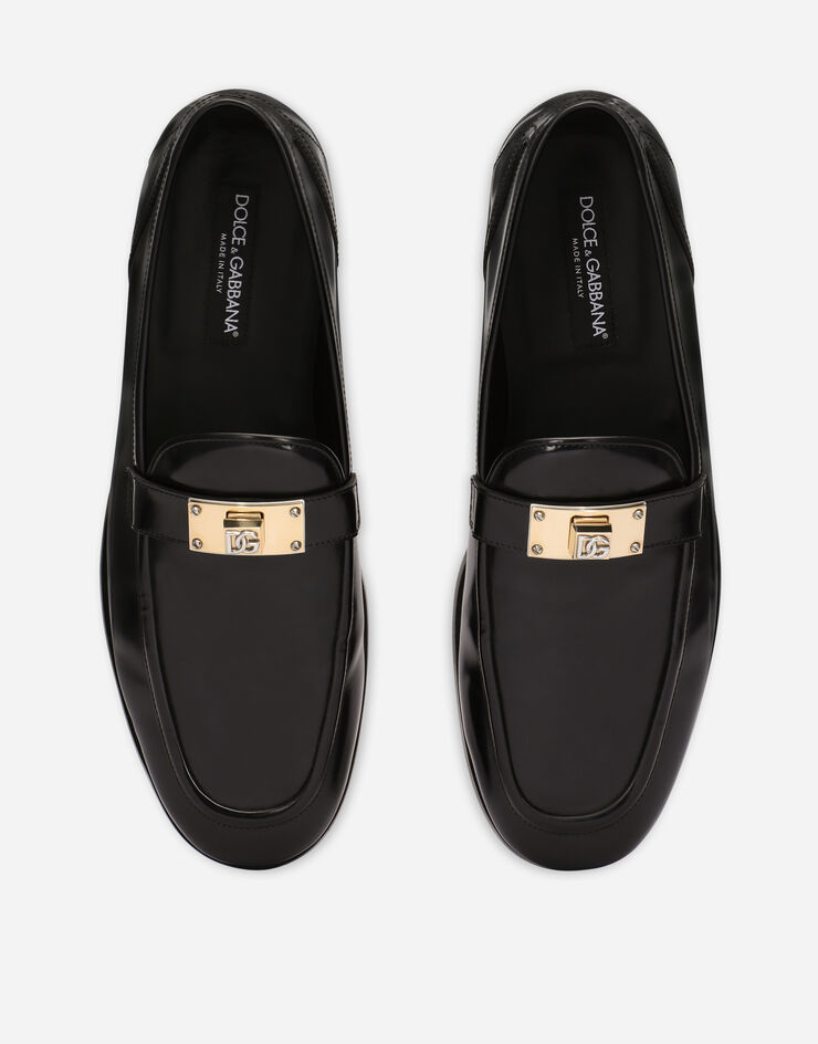 Brushed calfskin loafers in Black for Men | Dolce&Gabbana®