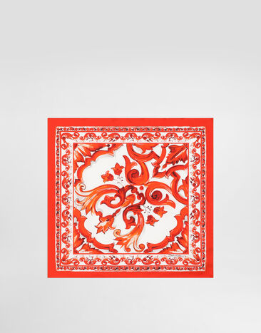Dolce & Gabbana 50x50 majolica-print silk twill scarf Multicolor FN093RGDAOY