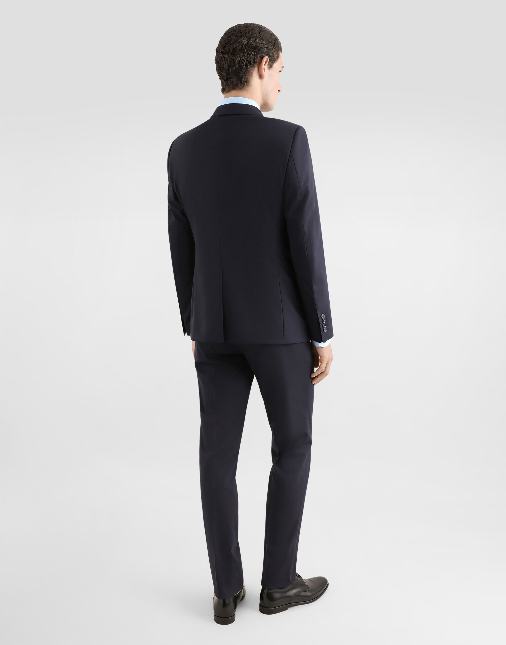 Stretch poplin Gold-fit shirt in Azure for Men | Dolce&Gabbana®
