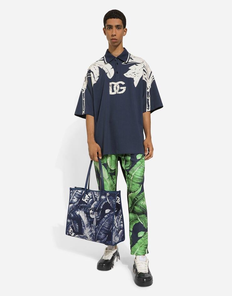 Dolce & Gabbana حقيبة تسوق كبيرة من قماش كانفاس بطبعة مطبعة BM2274AR700