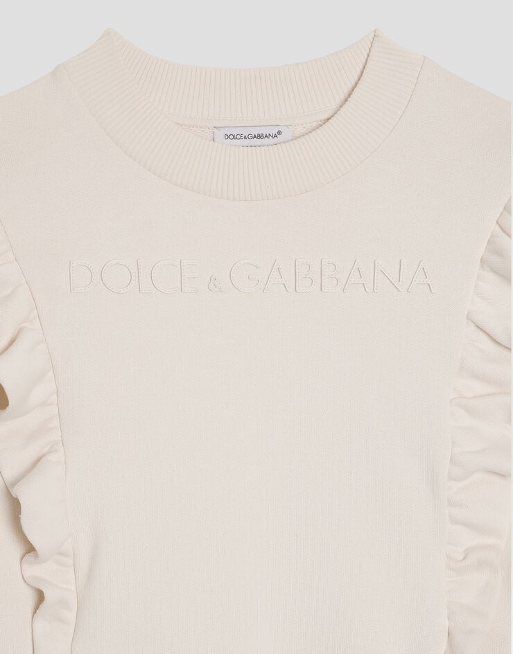 Dolce & Gabbana Sweatshirt with laser-cut DG logo Pink L5JWCEG7PID