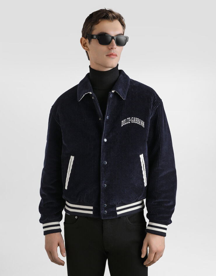 Dolce & Gabbana Corduroy bomber jacket Blue G9BPXZFUVLI