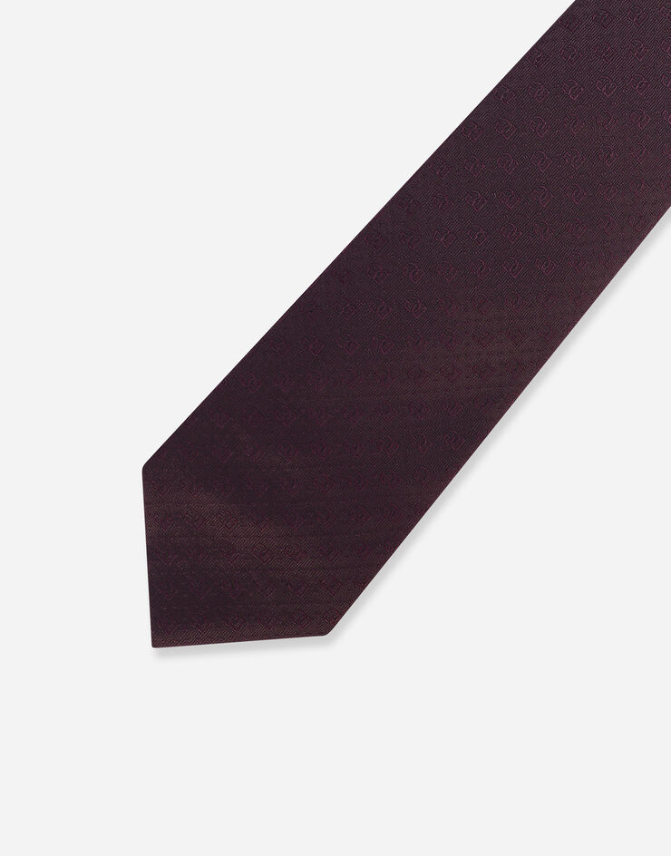 Dolce&Gabbana 8-cm silk jacquard blade tie with DG logo Purple GT147EG0JQZ