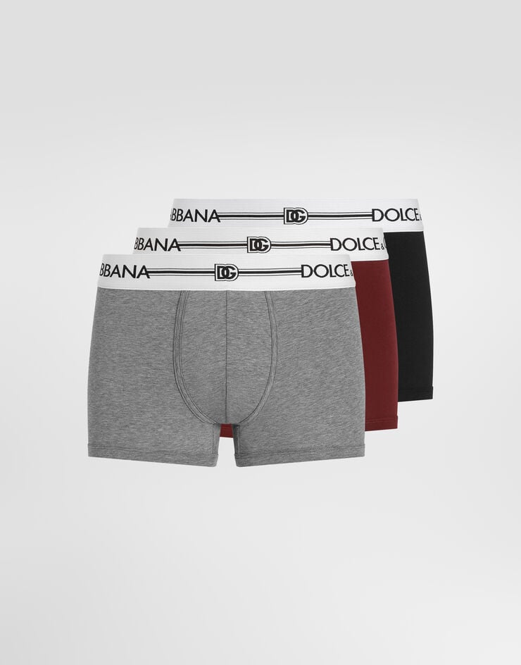 Dolce & Gabbana Lot de trois boxers en coton stretch Dolce & Gabbana Lot de trois boxers en coton stretch Multicolor M9A33JON082