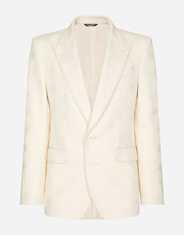 Dolce & Gabbana Single-breasted cotton Sicilia-fit jacket with jacquard DG details Multicolor GV1CXTFU4KJ