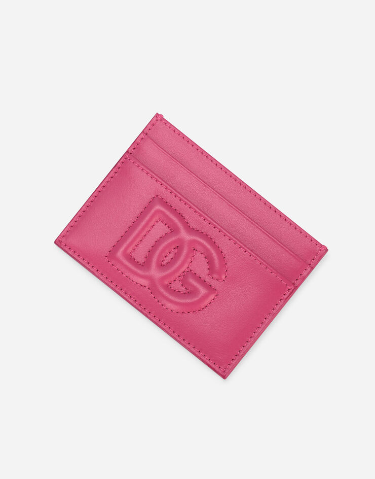 Dolce & Gabbana Calfskin card holder with DG Logo Lilac BI0330AG081