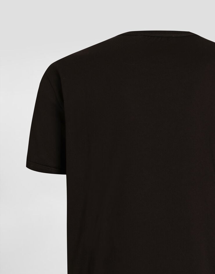 Dolce & Gabbana T-Shirt aus Baumwolle Brown G8JX7TG7P1A