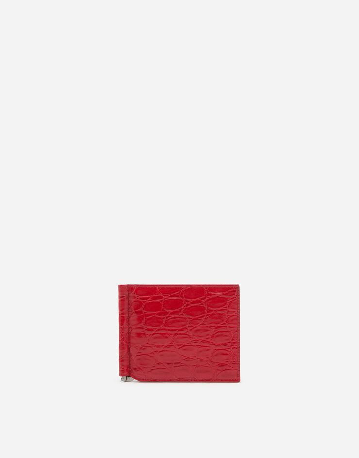 Dolce & Gabbana Crocodile skin bifold wallet with money clip Red BP1920A2088