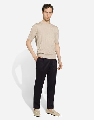 Dolce & Gabbana Tailored flannel pants Blue GY6UETGI251