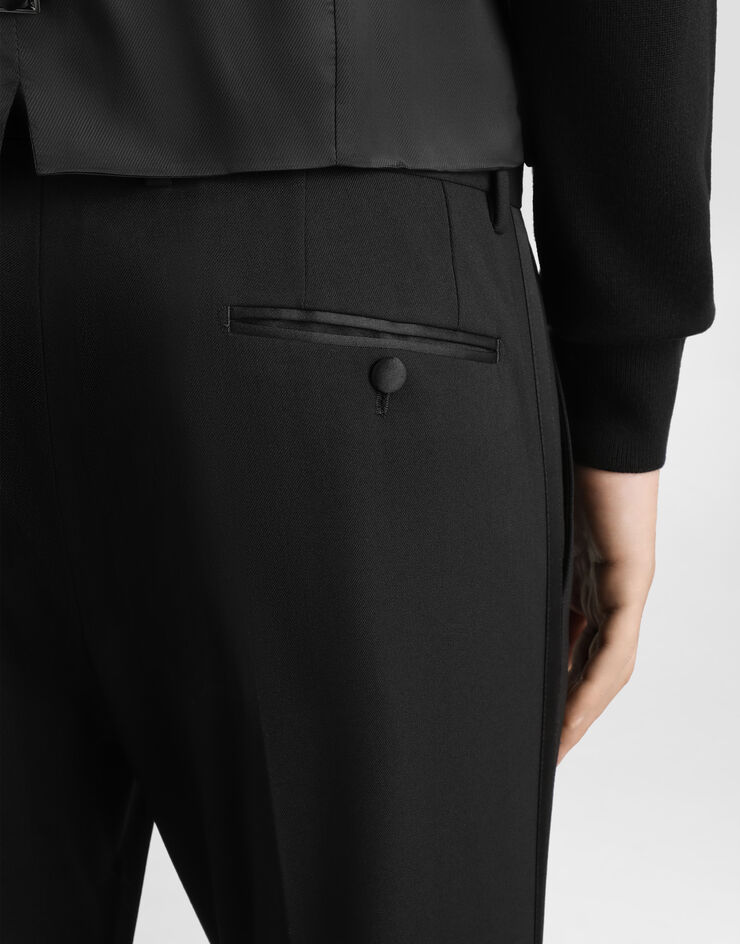 Dolce & Gabbana Three-piece Sicilia-fit suit in stretch wool Black GKPUMTFUBE7