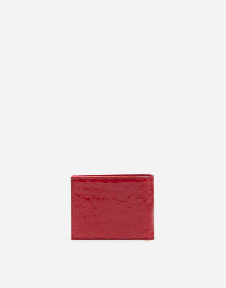 Dolce & Gabbana Bifold wallet in crocodile flank leather ROJO BP0437A2088