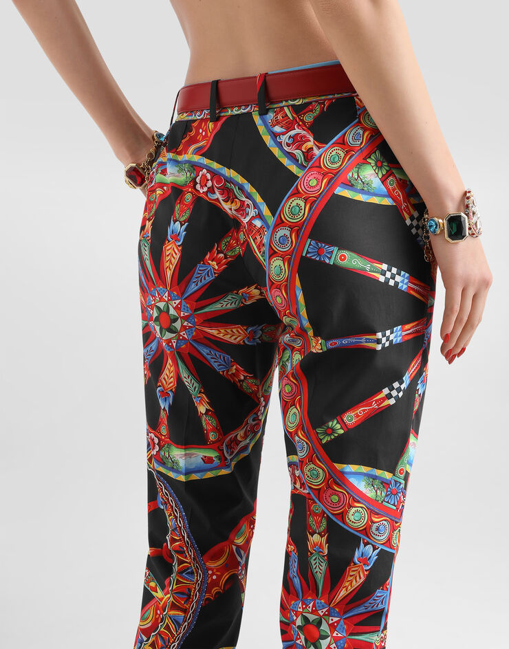 Dolce & Gabbana Carretto-print poplin trousers Multicolor FTAGNTGDDTE