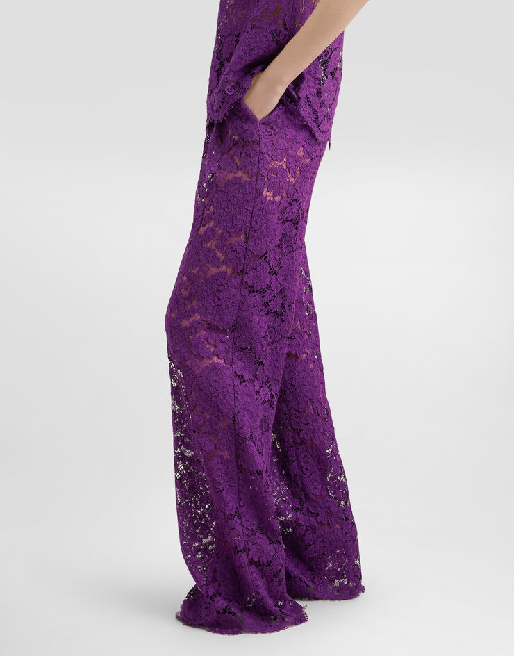 Dolce & Gabbana Cordonetto lace trousers Purple FTCPTTHLM7L