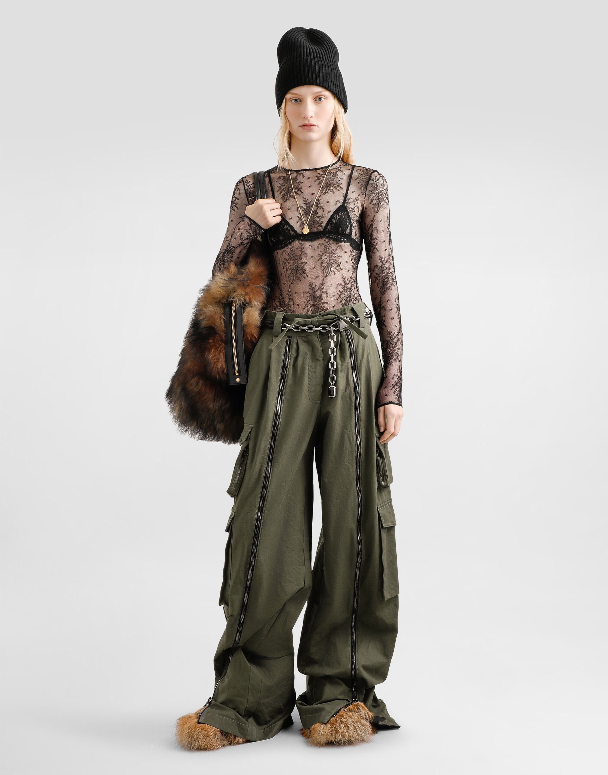 Blackのウィメンズ シャンティリーレース ボディスーツ | Dolce&Gabbana®