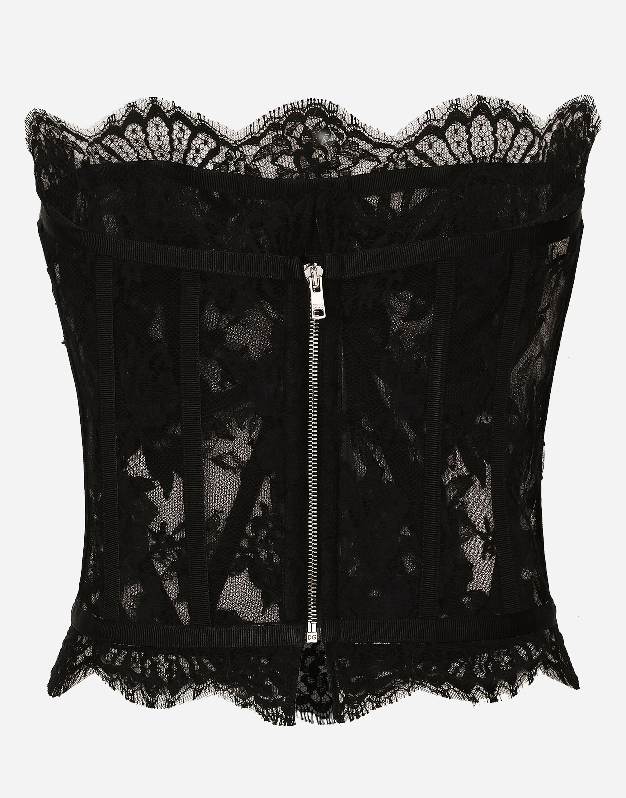 Lace-trimmed satin camisole in white - Dolce Gabbana | Mytheresa