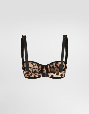 Dolce & Gabbana Leopard-print satin balconette bra Multicolor O1A12TONO21