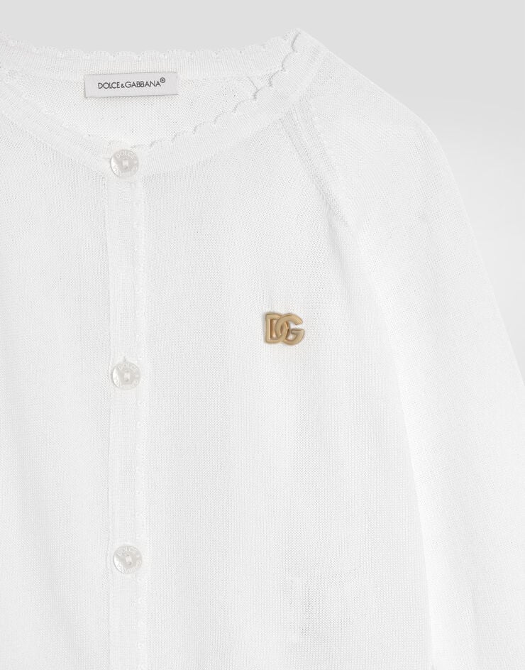 Dolce & Gabbana Satin viscose cardigan White L5KWMDJAIRU