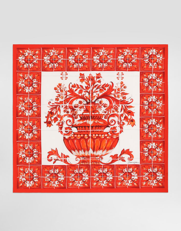 Dolce & Gabbana 90x90 majolica-print silk twill scarf Dolce & Gabbana 90x90 majolica-print silk twill scarf Multicolor FN090RGDDU6