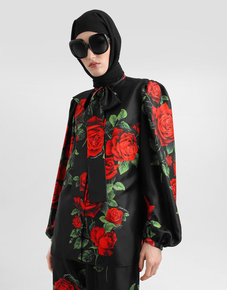 Dolce & Gabbana Rose-print silk shirt Dolce & Gabbana Rose-print silk shirt Multicolor F5U59ZIS137