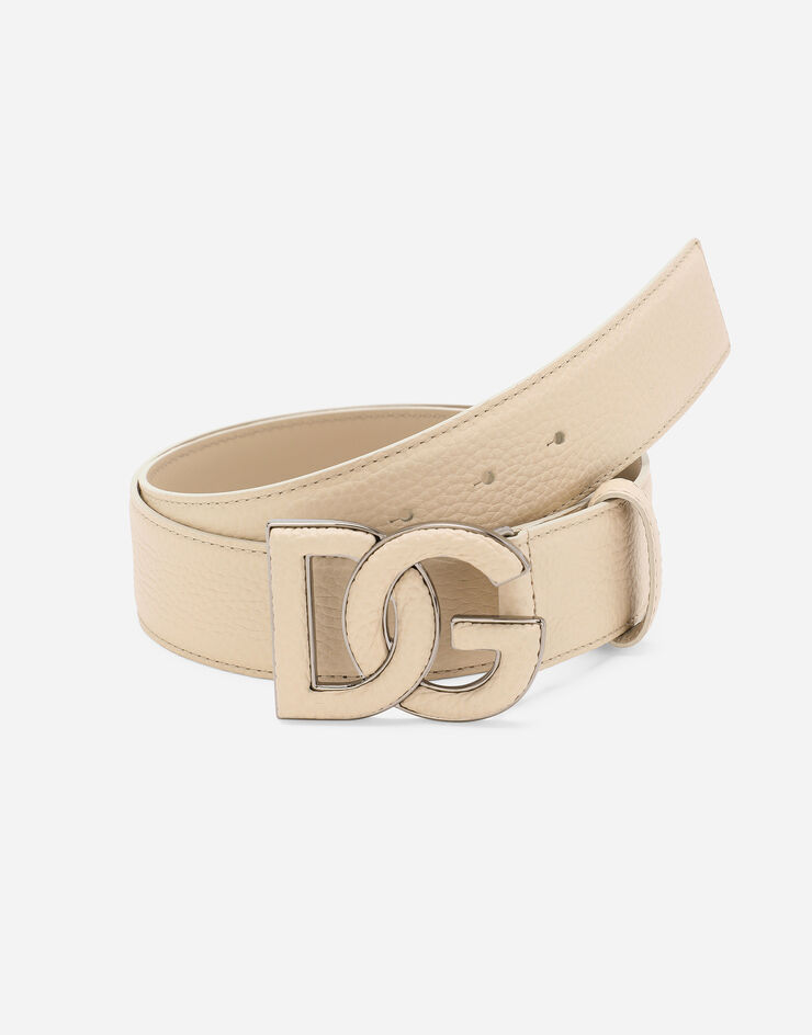 Dolce & Gabbana 鹿皮纹印花小牛皮腰带 米色 BC4675AT489