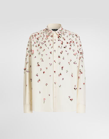 Dolce & Gabbana Cotton shirt with embroidery White G5OF5ZGK238