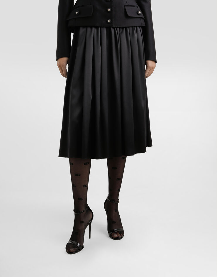 Dolce & Gabbana Skirt with metal logo Black F4CLNTGDDBL