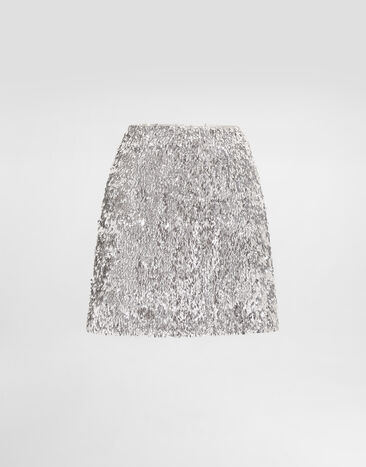 Dolce & Gabbana Sequined skirt Silver F4DADTFLSMC