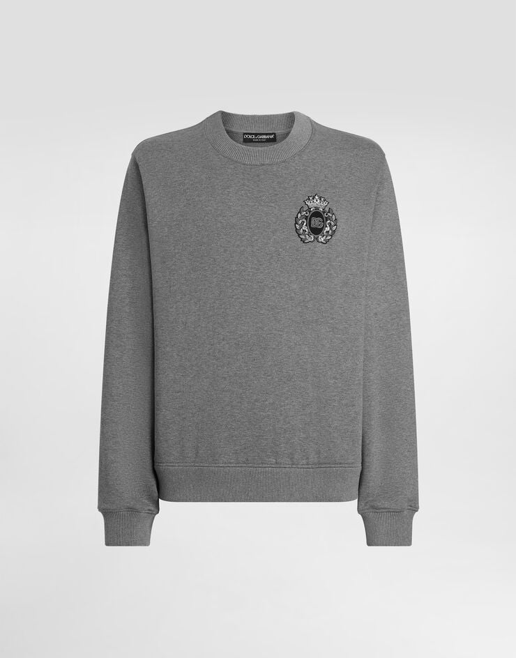 Dolce & Gabbana Sweatshirt with heraldic patch Grey G9ABJZG7PJ7
