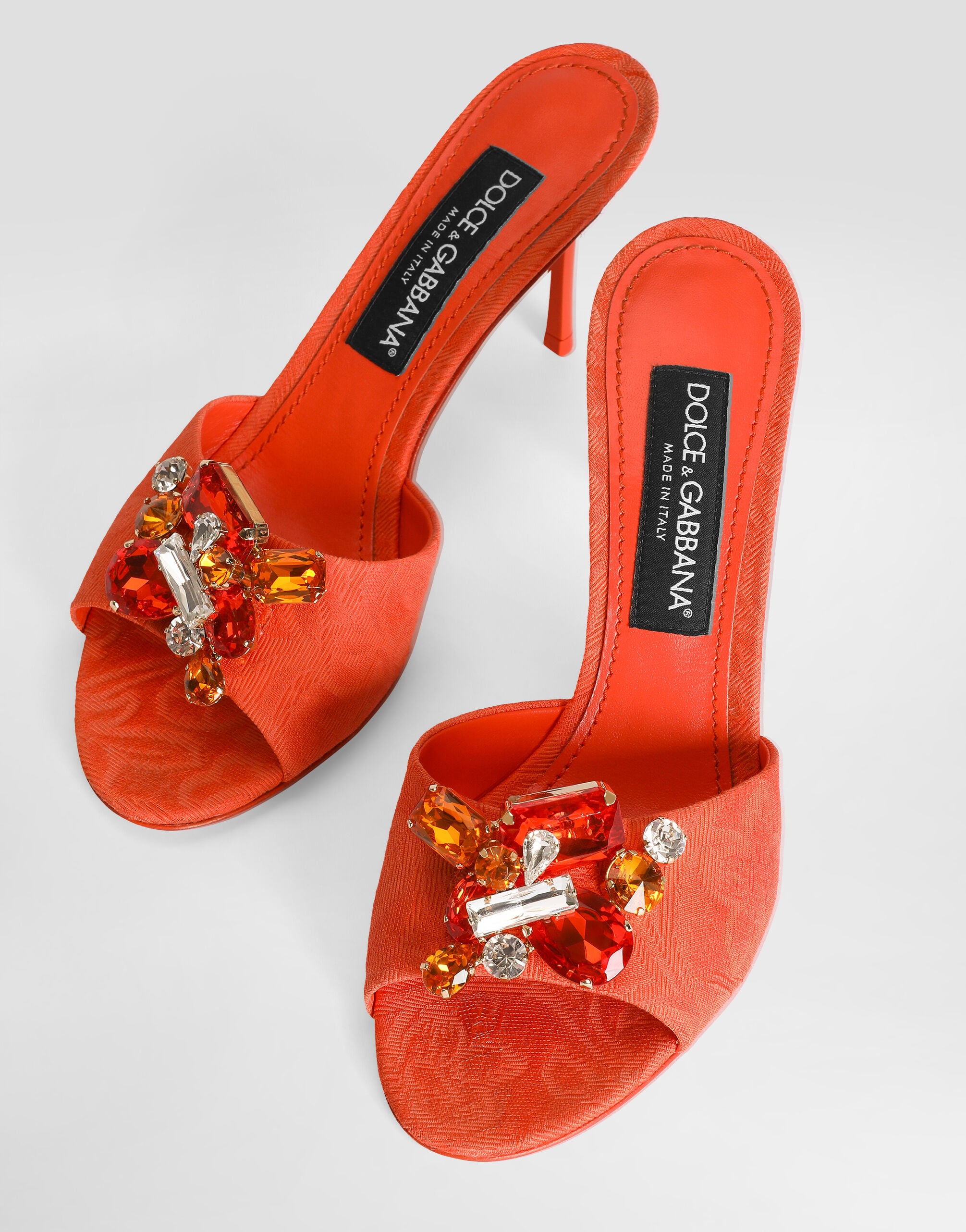 Brocade mules with embroidery in Multicolor for Women